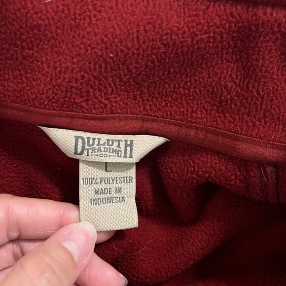 Duluth Trading Fleece Jacket Men's Full Zip Sweater Red Pockets Sz Large - Picture 2 of 10